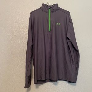 Under Armour 1/4 Zip Grey / Green - L